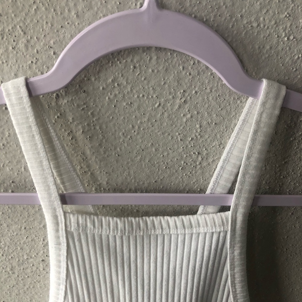 Urban Outfitters White Ribbed High Neck Tank Top - Picture 4 of 8